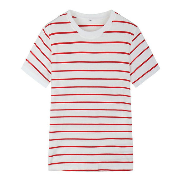 Summer Hot Striped tshirt Men Cotton Casual Short Sleeve T-shirt For Men