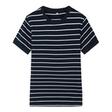Summer Hot Striped tshirt Men Cotton Casual Short Sleeve T-shirt For Men