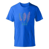 ENZGZL 2019 New Summer T Shirt Mens 100% cotton T-shirts male feather print Tee Short Sleeve High Quality Boys Tshirt BLACK c3ym