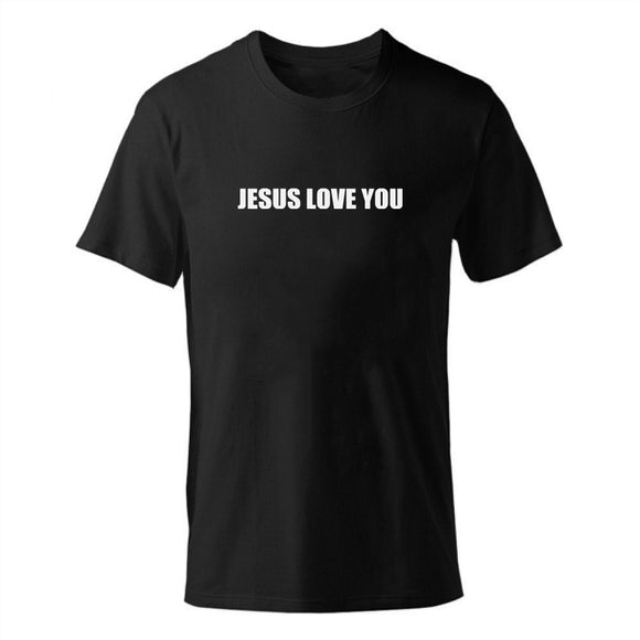 ENZGZL 2019 New Summer T Shirt Man 100% cotton T-shirts male Jesus love you print Tee Short Sleeve High Quality Boy Tshirt black